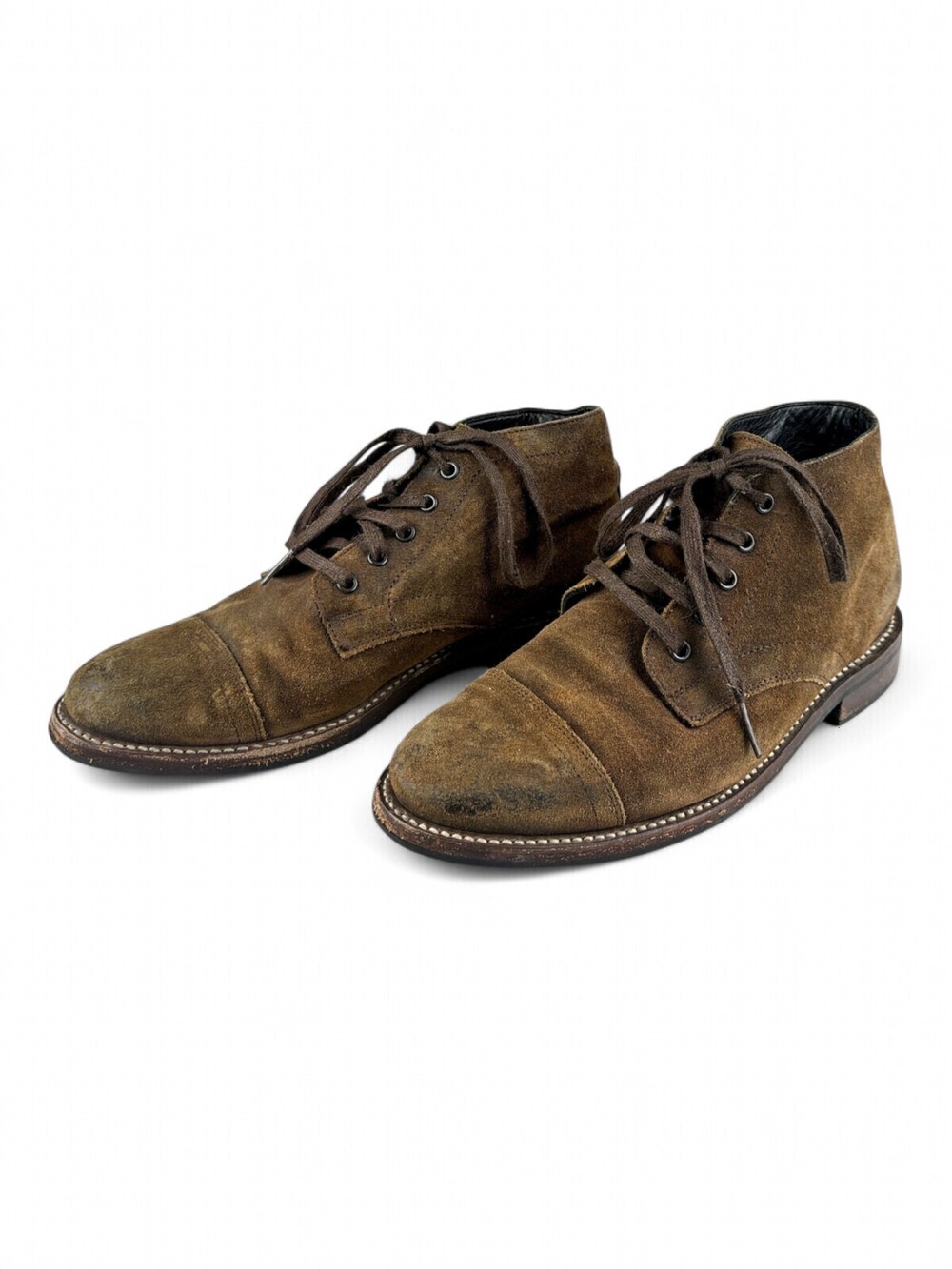 Thursday Everyday Men's Suede Cap-Toe Derby Boots Size 6 Brown